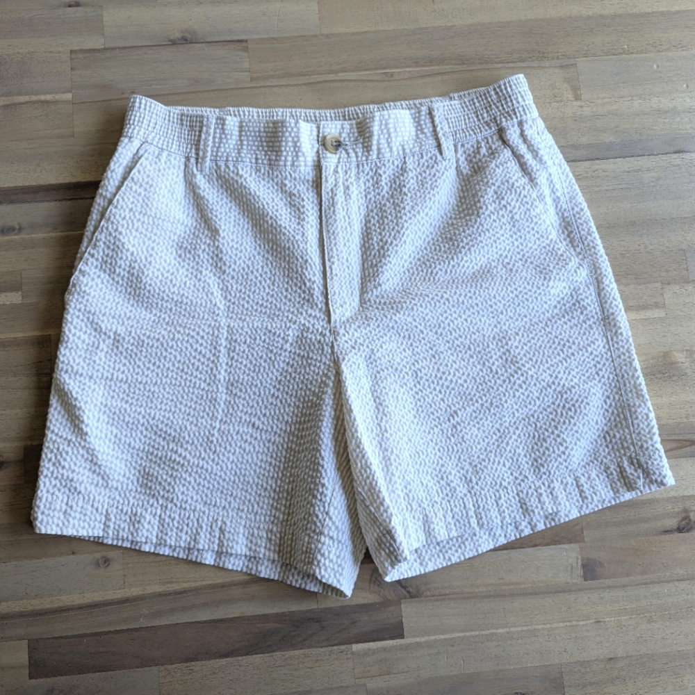 Southern Proper - The Seersucker Short in Tan (Men's‎ XL)
